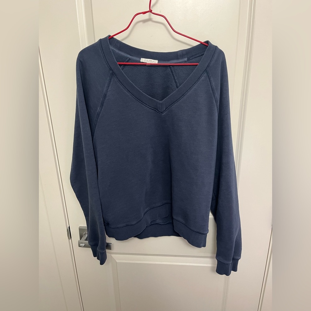 Z Supply Women's Navy V-Neck Sweater
